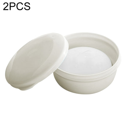 2 PCS Circular Drainage Covered Portable Travel Soap Box(White)-garmade.com