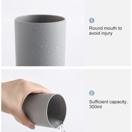 2 PCS Bathroom Toothbrush Cup Simple Plain Cup, Capacity:300ml(White)-garmade.com