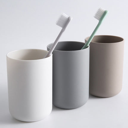 2 PCS Bathroom Toothbrush Cup Simple Plain Cup, Capacity:300ml(White)-garmade.com