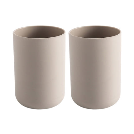 2 PCS Bathroom Toothbrush Cup Simple Plain Cup, Capacity:300ml(Coffee)-garmade.com