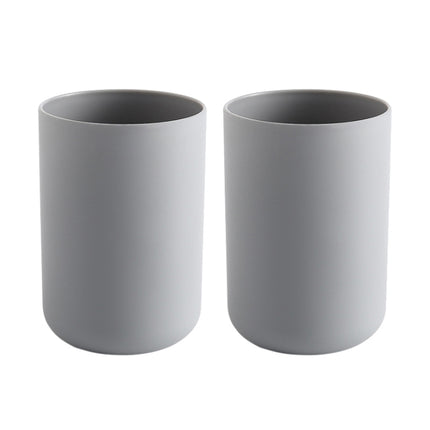 2 PCS Bathroom Toothbrush Cup Simple Plain Cup, Capacity:300ml(Grey)-garmade.com