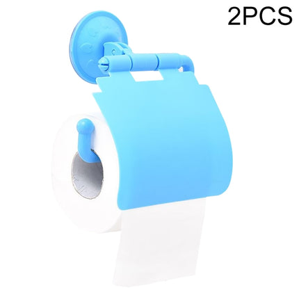 2 PCS Colorful Waterproof Plastic Toilet Bathroom Kitchen Wall Mounted Roll Paper Holder Carrier Home Decoration Tools(Blue)-garmade.com