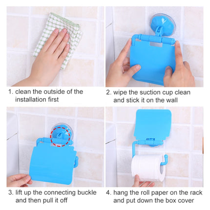 2 PCS Colorful Waterproof Plastic Toilet Bathroom Kitchen Wall Mounted Roll Paper Holder Carrier Home Decoration Tools(Blue)-garmade.com