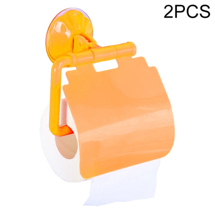 2 PCS Colorful Waterproof Plastic Toilet Bathroom Kitchen Wall Mounted Roll Paper Holder Carrier Home Decoration Tools(Orange)-garmade.com