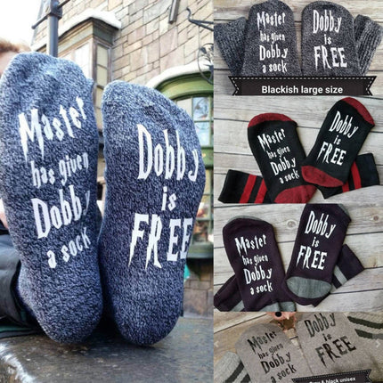 3 PCS Contrast Color English Men and Women Cotton Socks(Black )-garmade.com