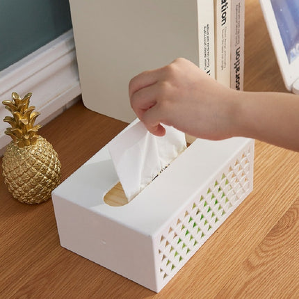 Wall-mounted Kitchen Tissue Box Paper Drawer Napkin Tray Toilet Cupboard Door Tissue Rack(White)-garmade.com