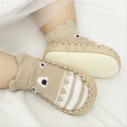 Fashion Baby Socks With Rubber Soles Infant Sock Newborn Autumn Winter Children Floor Socks Shoes Anti Slip Soft Sole Sock(525 grey)-garmade.com
