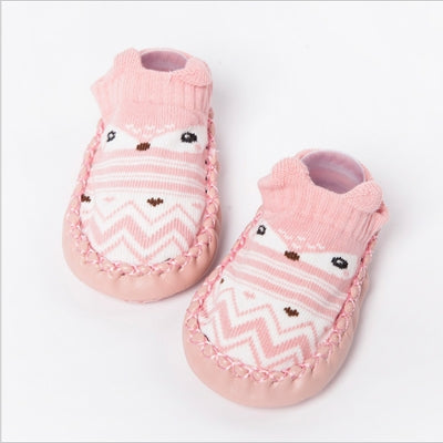 Fashion Baby Socks With Rubber Soles Infant Sock Newborn Autumn Winter Children Floor Socks Shoes Anti Slip Soft Sole Sock(525 pink)-garmade.com