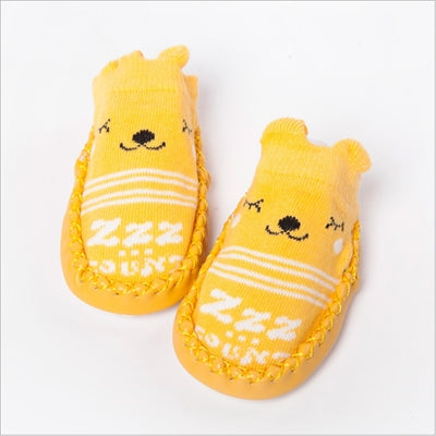 Fashion Baby Socks With Rubber Soles Infant Sock Newborn Autumn Winter Children Floor Socks Shoes Anti Slip Soft Sole Sock(525 yellow)-garmade.com