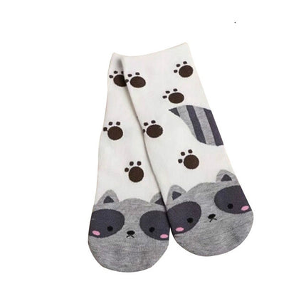 10 Pairs Unisex kids lovely dogs Socks cute cartoon style Fashion Cotton Printing Tube Socks(White)-garmade.com