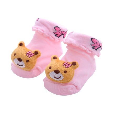 3 Pairs Cotton Cartoon Non-slip Baby Floor Socks Cute Three-Dimensional Doll Baby Toddler Socks(26#)-garmade.com