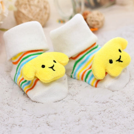 3 Pairs Cotton Cartoon Non-slip Baby Floor Socks Cute Three-Dimensional Doll Baby Toddler Socks(19#)-garmade.com