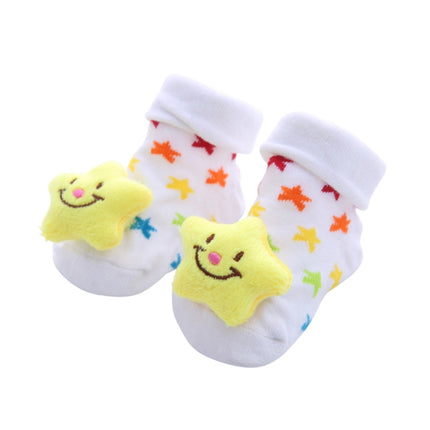3 Pairs Cotton Cartoon Non-slip Baby Floor Socks Cute Three-Dimensional Doll Baby Toddler Socks(4#)-garmade.com