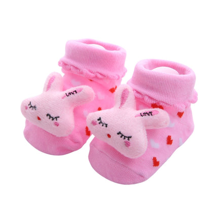 3 Pairs Cotton Cartoon Non-slip Baby Floor Socks Cute Three-Dimensional Doll Baby Toddler Socks(9#)-garmade.com