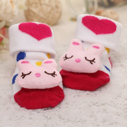 3 Pairs Cotton Cartoon Non-slip Baby Floor Socks Cute Three-Dimensional Doll Baby Toddler Socks(13#)-garmade.com