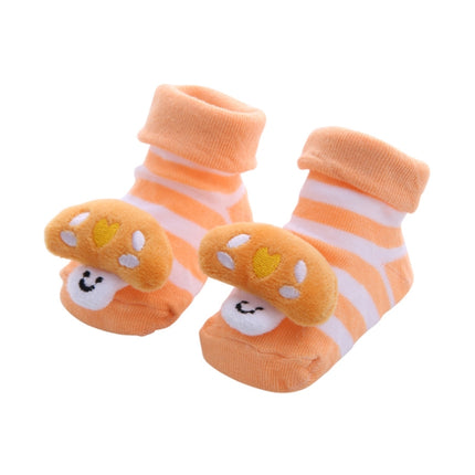 3 Pairs Cotton Cartoon Non-slip Baby Floor Socks Cute Three-Dimensional Doll Baby Toddler Socks(18#)-garmade.com