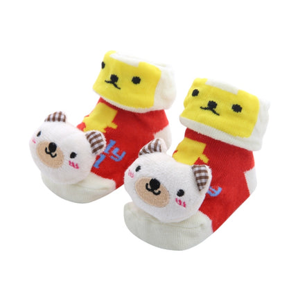 3 Pairs Cotton Cartoon Non-slip Baby Floor Socks Cute Three-Dimensional Doll Baby Toddler Socks(23#)-garmade.com
