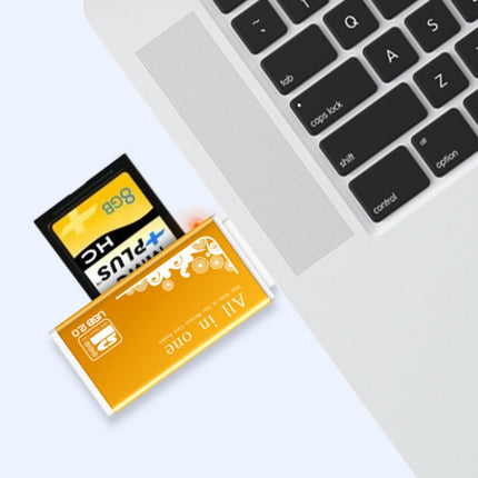 Multi in 1 Memory SD Card Reader for Memory Stick Pro Duo Micro SD,TF,M2,MMC,SDHC MS Card(Blue)-garmade.com