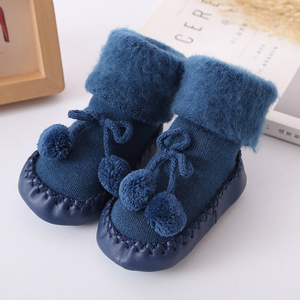 Winter Baby Warmer Floor Shoes Anti-Slip Baby Step Shoes, Size:11cm(Blue)-garmade.com
