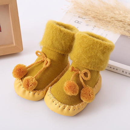 Winter Baby Warmer Floor Shoes Anti-Slip Baby Step Shoes, Size:11cm(Yellow)-garmade.com