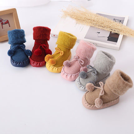 Winter Baby Warmer Floor Shoes Anti-Slip Baby Step Shoes, Size:12cm(Gray)-garmade.com