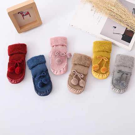 Winter Baby Warmer Floor Shoes Anti-Slip Baby Step Shoes, Size:12cm(Coffee)-garmade.com