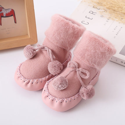 Winter Baby Warmer Floor Shoes Anti-Slip Baby Step Shoes, Size:12cm(Pink)-garmade.com