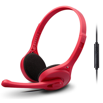 Edifier K550 3.5mm Plug Wired Wire Control Stereo Computer Game Headset with Microphone, Cable Length: 2m(China Red)-garmade.com