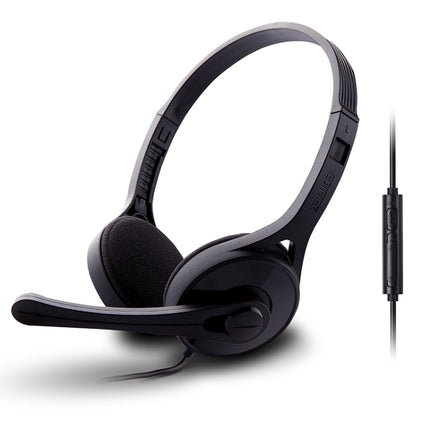 Edifier K550 3.5mm Plug Wired Wire Control Stereo Computer Game Headset with Microphone, Cable Length: 2m(Elegant Black)-garmade.com