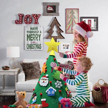 3D DIY Felt Toddler Christmas Tree New Year Kids Gifts Toys Artificial Tree Xmas Home Decoration Hanging Ornaments-garmade.com