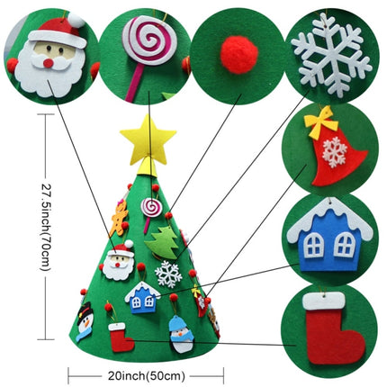 3D DIY Felt Toddler Christmas Tree New Year Kids Gifts Toys Artificial Tree Xmas Home Decoration Hanging Ornaments-garmade.com