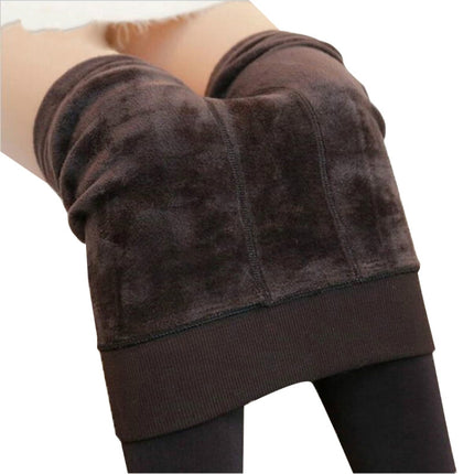 2 PCS Autumn and Winter Models Plus Velvet Thick Stepping Base Women Slim Slimming Warm Pants, Size:M(Red)-garmade.com
