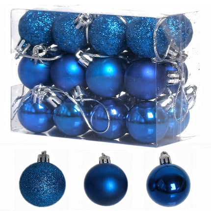1 Box 3cm Home Christmas Tree Decor Ball Bauble Hanging Xmas Party Ornament Decorations(blue)-garmade.com