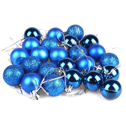 1 Box 3cm Home Christmas Tree Decor Ball Bauble Hanging Xmas Party Ornament Decorations(blue)-garmade.com