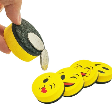 3 PCS Yellow Smile Face Whiteboard Eraser Magnetic Board Erasers Wipe Dry School Blackboard Marker Cleaner 6 Styles Random Color Delivery-garmade.com