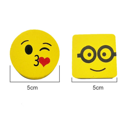 3 PCS Yellow Smile Face Whiteboard Eraser Magnetic Board Erasers Wipe Dry School Blackboard Marker Cleaner 6 Styles Random Color Delivery-garmade.com