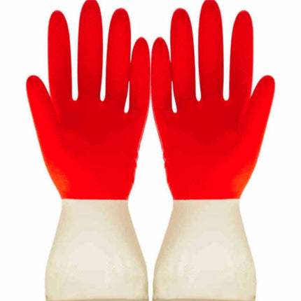 10 PCS Household Two-color Washing Gloves Housework Cleaning Laundry Dishwashing Latex Gloves, Size:S-garmade.com