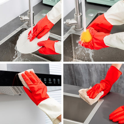 10 PCS Household Two-color Washing Gloves Housework Cleaning Laundry Dishwashing Latex Gloves, Size:S-garmade.com