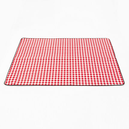 FP1409 6mm Thickened Moisture-Proof Beach Mat Outdoor Camping Tent Mat Without Storage Bag, Size:150x200cm(Red White Grid)-garmade.com