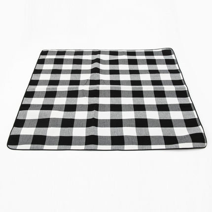 FP1409 6mm Thickened Moisture-Proof Beach Mat Outdoor Camping Tent Mat Without Storage Bag, Size:150x200cm(Black White Grid)-garmade.com