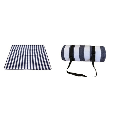 FP1409 6mm Thickened Moisture-Proof Beach Mat Outdoor Camping Tent Mat Without Storage Bag, Size:150x200cm(Blue Strips)-garmade.com