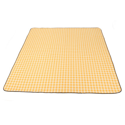 FP1409 6mm Thickened Moisture-Proof Beach Mat Outdoor Camping Tent Mat Without Storage Bag, Size:150x200cm(Yellow White Grid)-garmade.com