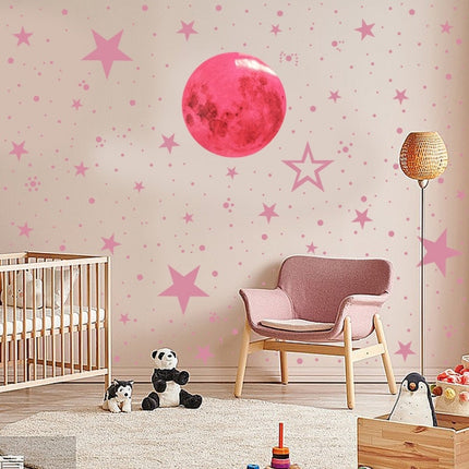 3 PCS AFG33003 Home Decoration Luminous Stars Moon PVC Stickers, Specification:Pink Moon 30cm-garmade.com