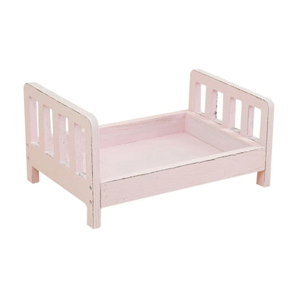 100 Days Old Wooden Bed For Newborns Children Photography Props(Pink)-garmade.com