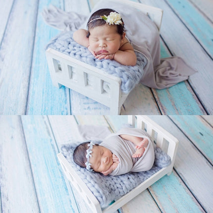 100 Days Old Wooden Bed For Newborns Children Photography Props(Green)-garmade.com