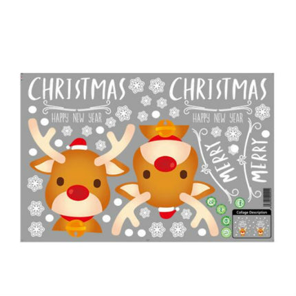 Christmas Decorations Stickers Glass Window Wall Stickers(Reindeer)-garmade.com