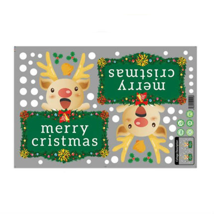 Christmas Decorations Stickers Glass Window Wall Stickers(Christmas Reindeer)-garmade.com