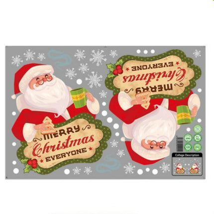 Christmas Decorations Stickers Glass Window Wall Stickers(Santa Claus)-garmade.com