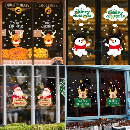 Christmas Decorations Stickers Glass Window Wall Stickers(Christmas Reindeer)-garmade.com