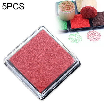 5 PCS Creative Color Ink Pad Small Ink Pad, Size:4x4cm(Red)-garmade.com